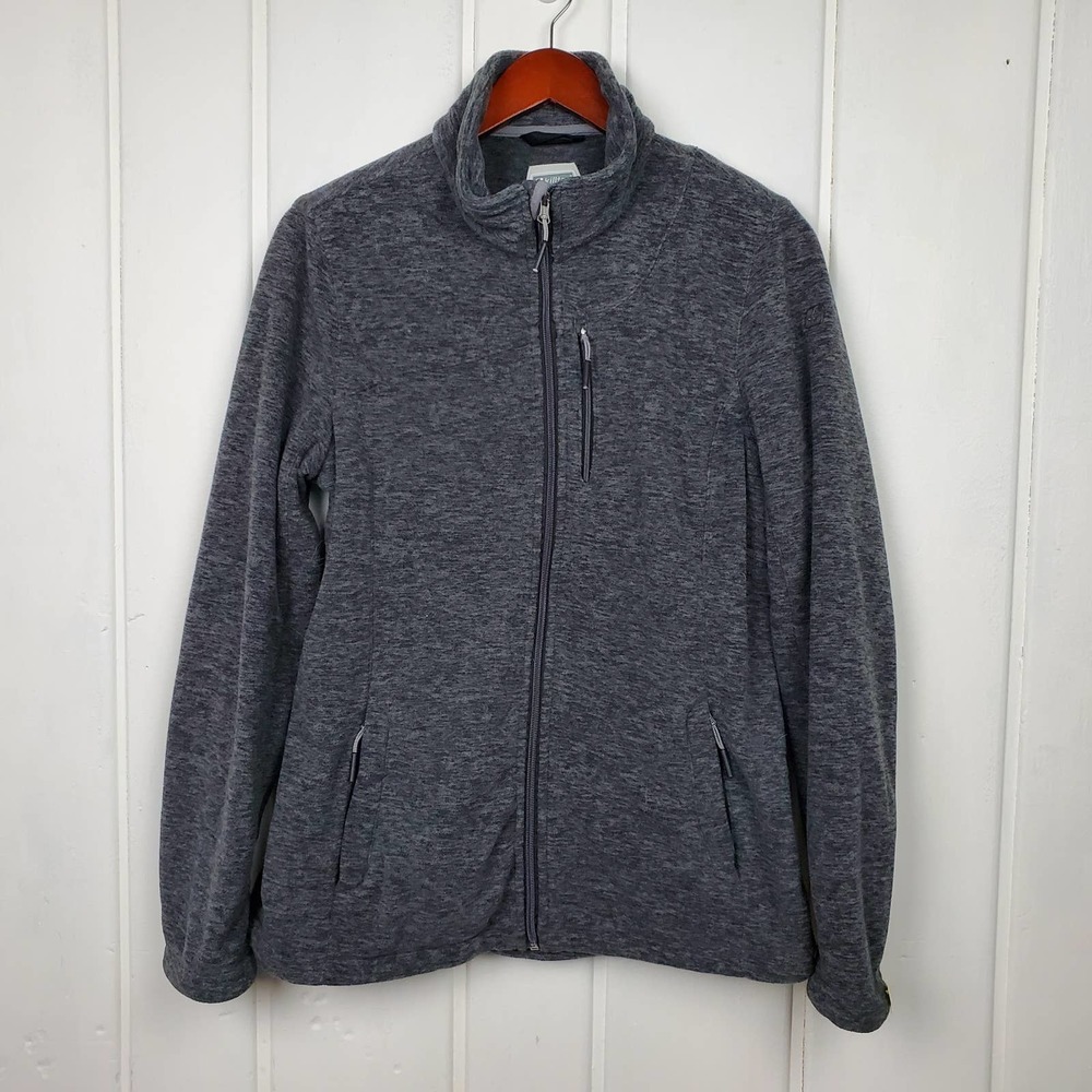 Killtec Women's 12 Gray Full Zip Mock Neck Fleece Sweatshirt
